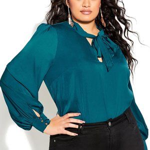 NWT City Chic Top In Awe - Teal XXL